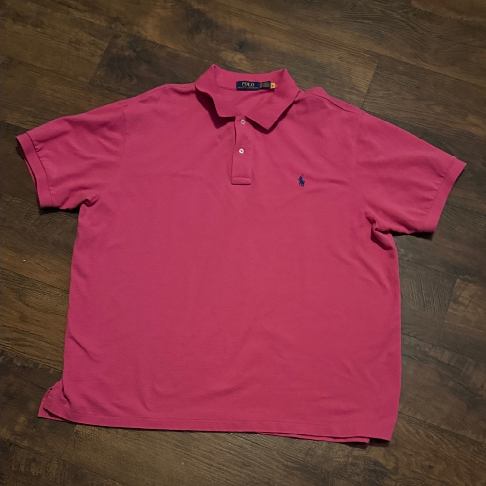 Polo by Ralph Lauren Men's Vibrant Pink Polo Shirt. 2XB